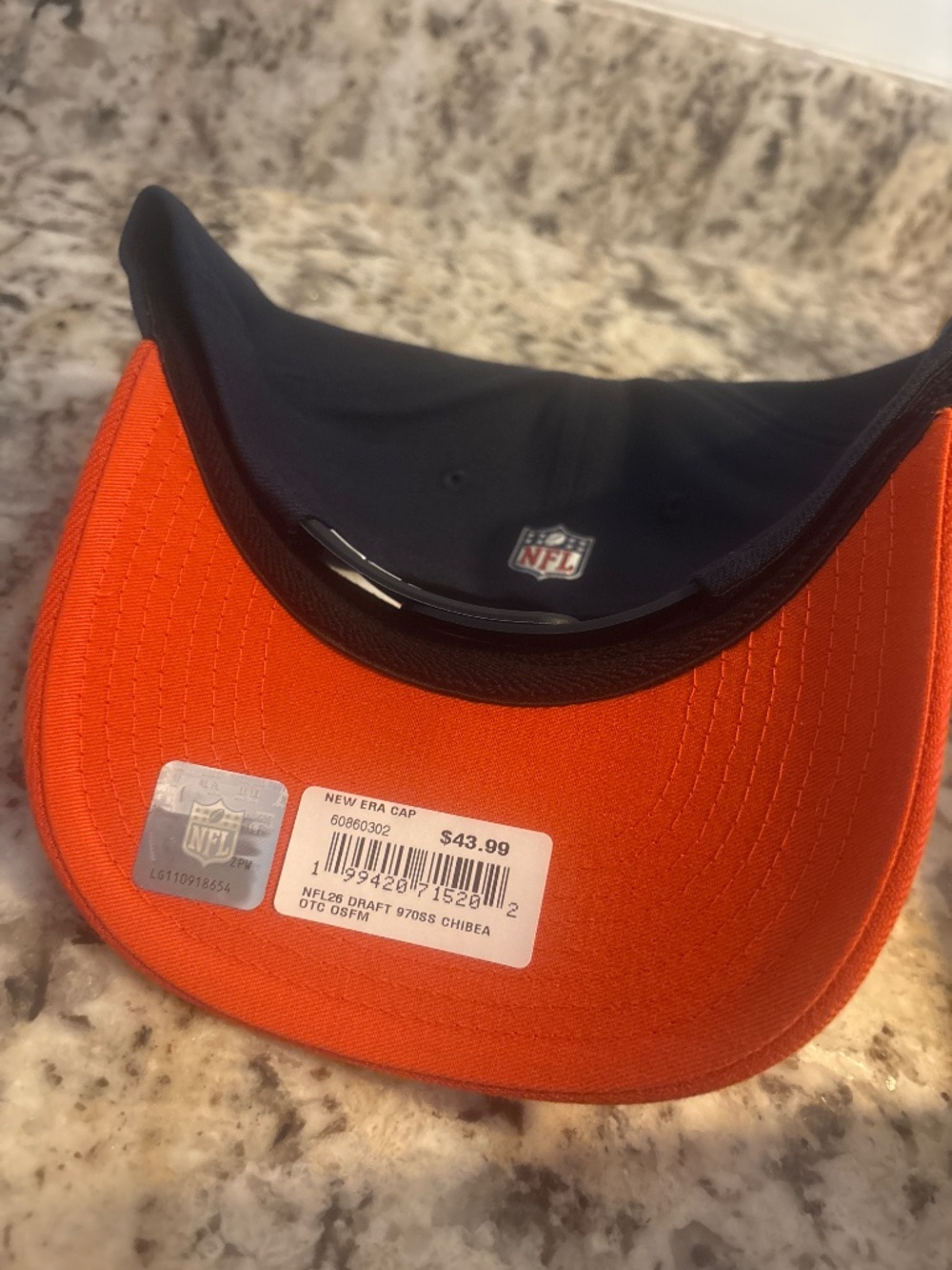 New Era Chicago Bears NFL Snapback Hat Navy Orange NWT - Picture 3 of 4